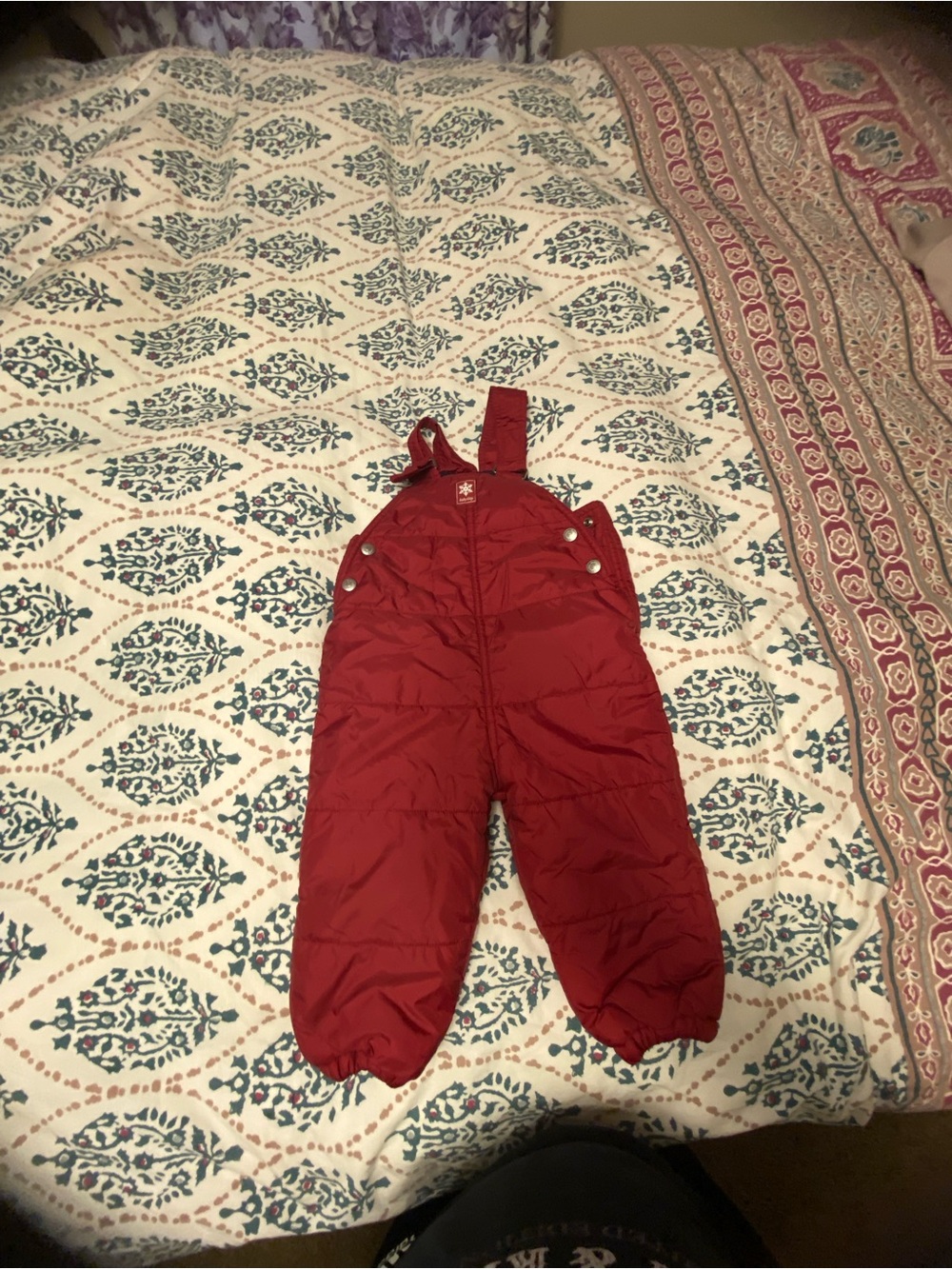 GAP Kids Red Quilted Snow Overalls